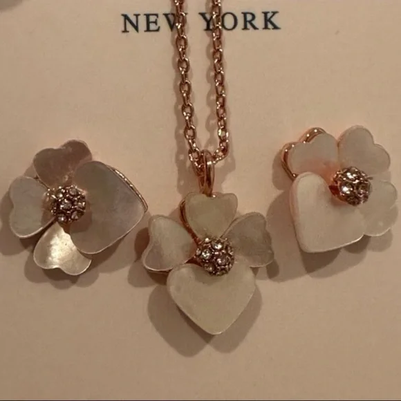 Kate Spade Floral Necklace Set in Rose Gold - Picture 1 of 8